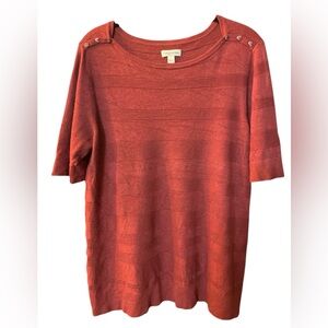 ✨Dark Crimson Red Top with Button Detail on Shoulders.